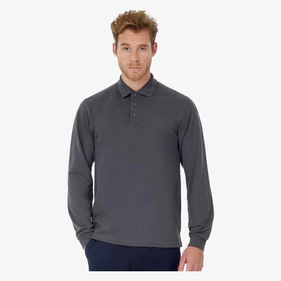 PU423 - Heavymill Longsleeve Polo 1 PU423 - Heavymill Longsleeve Polo