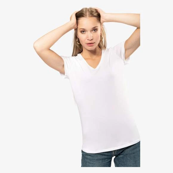 KARIBAN K3015 - T-shirt Col V Manches Courtes Femme 1 KARIBAN K3015 - T-shirt Col V Manches Courtes Femme
