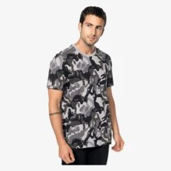 KARIBAN K3030 - T-shirt Camo Manches Courtes Homme