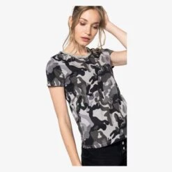 KARIBAN K3031 - T-shirt Camo Manches Courtes Femme