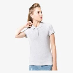 KARIBAN KV2207 - Polo Vintage Manches Courtes Femme