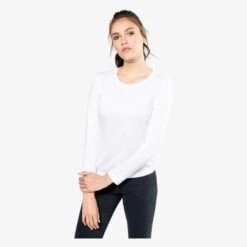PK303 - T-shirt Supima® Col Rond Manches Longues Femme