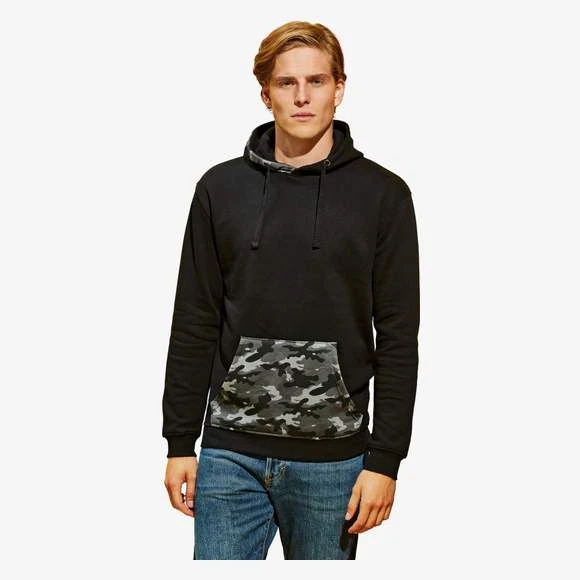 AQ047 - Sweatshirt à Capuche Homme à Imprimé Camouflage 1 AQ047 - Sweatshirt à Capuche Homme à Imprimé Camouflage