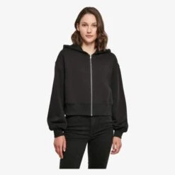 Build Your Brand BY237 - Ladies Short Oversized Zip Jacket