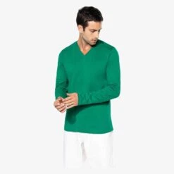 KARIBAN K358 - T-shirt Col V Manches Longues -Style au Travail aHR0cDovL21lZGlhMi5kZXNpZ25wYXJ0bmVyLmZyL2MvcC1NVC8zNjI4LmpwZw