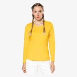 KARIBAN K383 - T-shirt Col Rond Manches Longues Femme