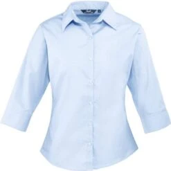 Premier® PR305 - Chemisier Popeline Manches 3/4 -Style au Travail aHR0cDovL21lZGlhMi5kZXNpZ25wYXJ0bmVyLmZyL2MvcC80NTM1LzQ1MzUtMTcwNi0xLmpwZw