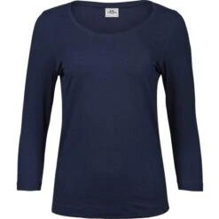 460 - Ladies 3/4 Sleeve Stretch Tee -Style au Travail aHR0cDovL21lZGlhMi5kZXNpZ25wYXJ0bmVyLmZyL2MvcC82NzM2LzY3MzYtOTY0Ni0xLmpwZw