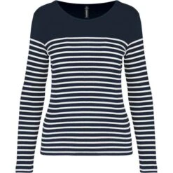 KARIBAN K386 - Marinière Manches Longues Femme -Style au Travail aHR0cDovL21lZGlhMi5kZXNpZ25wYXJ0bmVyLmZyL2MvcC84NjE5Lzg2MTktMTcwMDAtMS5qcGc