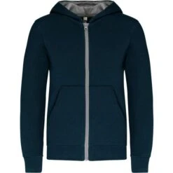 KARIBAN K486 - Sweat-shirt Zippé Capuche Enfant -Style au Travail aHR0cDovL21lZGlhMi5kZXNpZ25wYXJ0bmVyLmZyL2MvcC8xNDU1My8xNDU1My01NDA3LTEuanBn