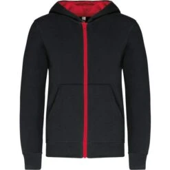 KARIBAN K486 - Sweat-shirt Zippé Capuche Enfant -Style au Travail aHR0cDovL21lZGlhMi5kZXNpZ25wYXJ0bmVyLmZyL2MvcC8xNDU1My8xNDU1My0xMzA3LTEuanBn