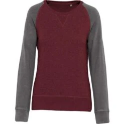 KARIBAN K492 - Sweat-shirt BIO Bicolore Col Rond Manches Raglan Femme -Style au Travail aHR0cDovL21lZGlhMi5kZXNpZ25wYXJ0bmVyLmZyL2MvcC8xNDU1OS8xNDU1OS0xNjYwMi0xLmpwZw