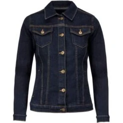 KARIBAN K6137 - Blouson Denim Non Doublé Femme -Style au Travail aHR0cDovL21lZGlhMi5kZXNpZ25wYXJ0bmVyLmZyL2MvcC8xNDYwMC8xNDYwMC0xNjYxOC0xLmpwZw