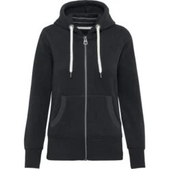 KARIBAN KV2307 - Sweat-shirt Vintage Zippé à Capuche Femme -Style au Travail aHR0cDovL21lZGlhMi5kZXNpZ25wYXJ0bmVyLmZyL2MvcC8xNDk4NC8xNDk4NC0xMTY5Ni0xLmpwZw