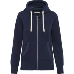 KARIBAN KV2307 - Sweat-shirt Vintage Zippé à Capuche Femme -Style au Travail aHR0cDovL21lZGlhMi5kZXNpZ25wYXJ0bmVyLmZyL2MvcC8xNDk4NC8xNDk4NC0zNzE0LTEuanBn