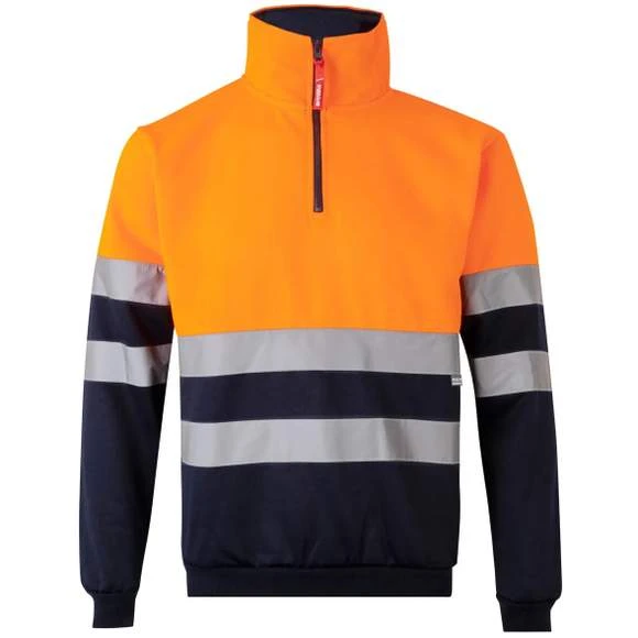 305701 - Sweat Col Zippe Bicolore Haute Visibilité 3 305701 - Sweat Col Zippe Bicolore Haute Visibilité – Image 3