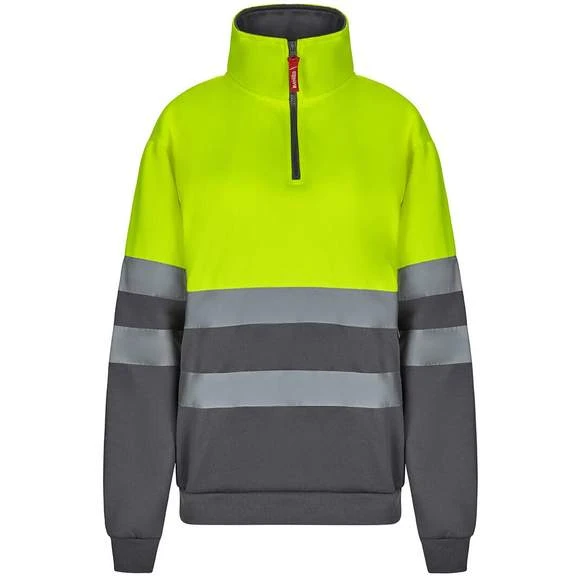 305701 - Sweat Col Zippe Bicolore Haute Visibilité 2 305701 - Sweat Col Zippe Bicolore Haute Visibilité – Image 2