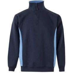 105704 - Sweat Bicolore Col Zippé -Style au Travail aHR0cDovL21lZGlhMi5kZXNpZ25wYXJ0bmVyLmZyL2MvcC8xNTM0My8xNTM0My0xNzE3Ni0xLmpwZw