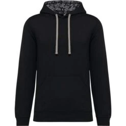 KARIBAN K4013 - Sweat-shirt à Capuche Contrastée à Motifs Unisexe -Style au Travail aHR0cDovL21lZGlhMi5kZXNpZ25wYXJ0bmVyLmZyL2MvcC8xNzQyMy8xNzQyMy0xOTcyMC0xLmpwZw