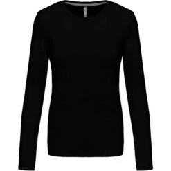KARIBAN K383 - T-shirt Col Rond Manches Longues Femme -Style au Travail aHR0cDovL21lZGlhMi5kZXNpZ25wYXJ0bmVyLmZyL2MvcC8zNjMzLzM2MzMtMTUyMC0xLmpwZw